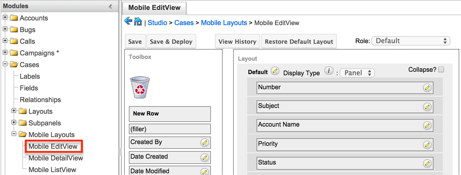 Studio7.7 Mobile EditView