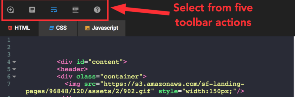 toolBarActionsWithText