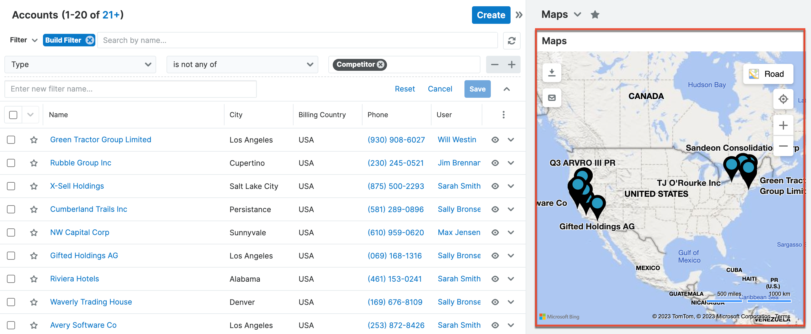 Maps dashlet on list view.png
