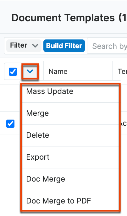 docmerge massactions