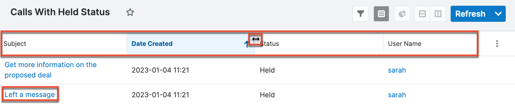 Rows And Columns Results example