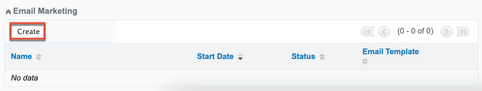 Create Email Marketing record