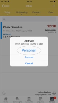 How to add a personal appointment to your MyCalls diary 3-01