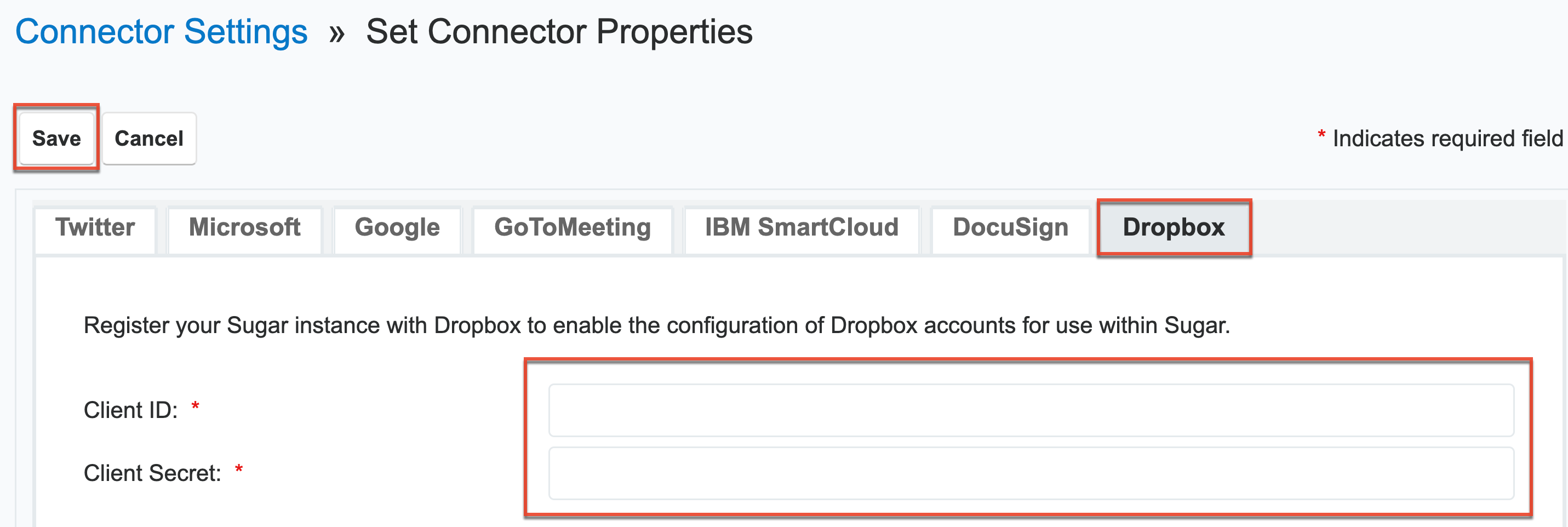 ConnectorSettings GoogleTab