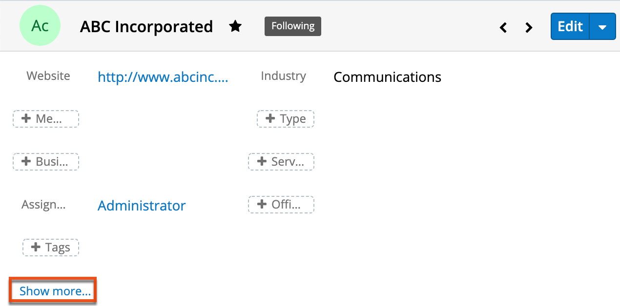 UI RecordView ShowMore