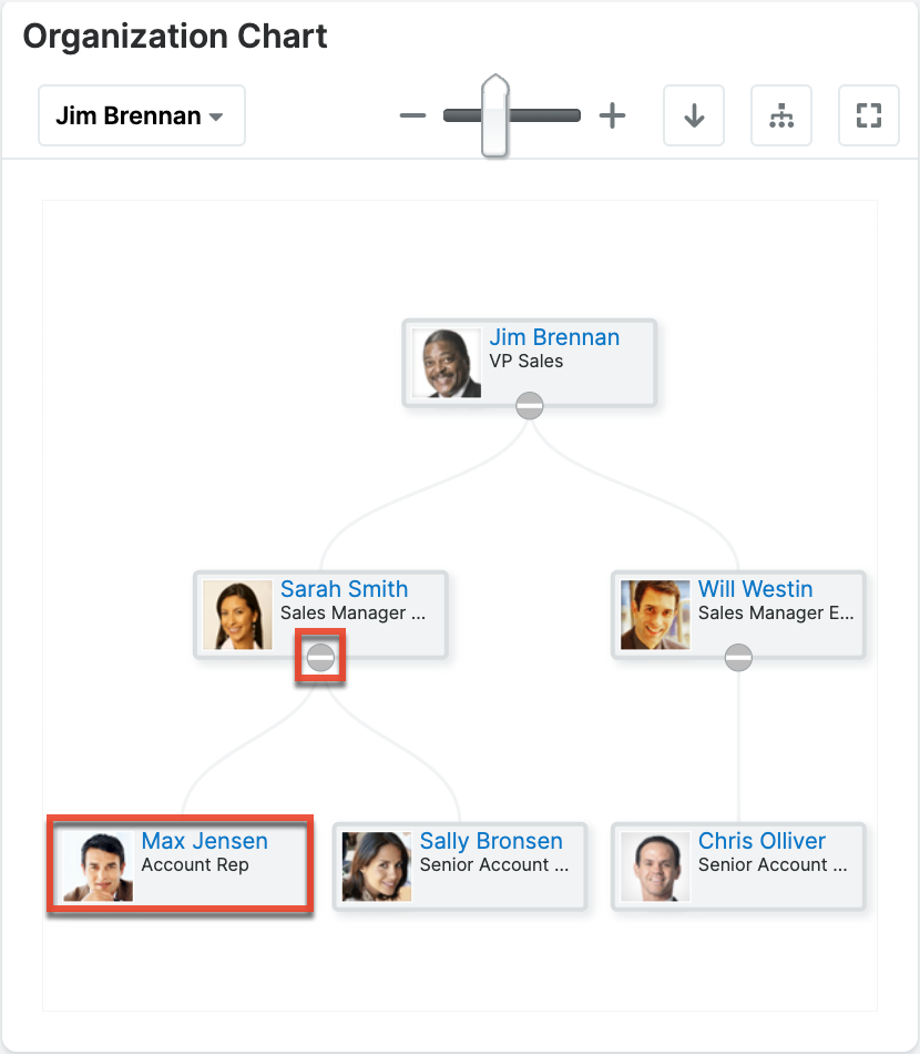 Organization chart dashlet