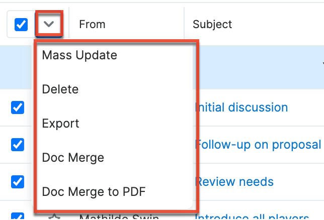 Emails LVMassActionsMenu