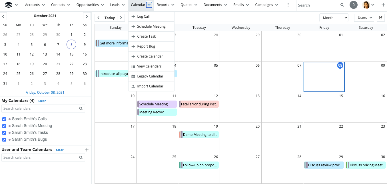 CalendarUI