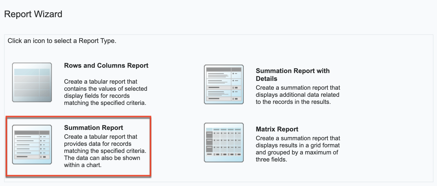 Select Summation type