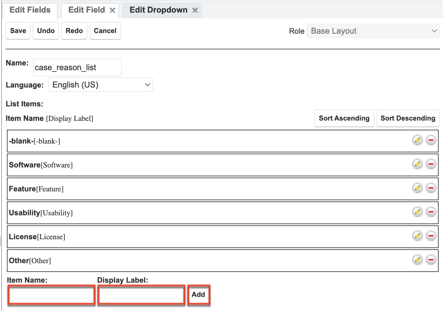 Populate dropdown options
