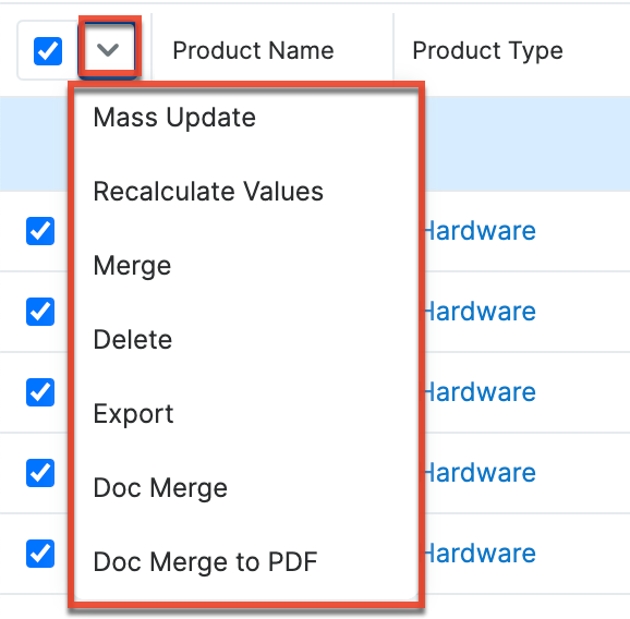 ProductCatalog LVMassActionsMenu